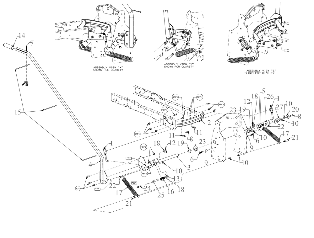 Lift Assembly Diagram and Parts List for 19A40024OEM (42Inch-3x)(2016 -2022) Cub Cadet Snow Blower